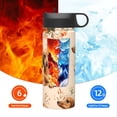 thumbnail image 6 of 18 Oz Insulated Sports Bottle, Outdoor Sports Gym Handheld Portable Casual Stainless Steel Water Bottle, Straw With Lid Dachshund And Flowers, 6 of 7