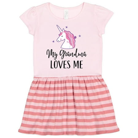 

Inktastic Grandma Loves Me Unicorn Girls Gift Toddler Girl Dress