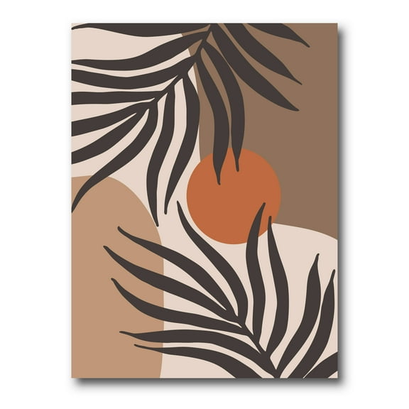 Sun and Moon Shapes In Retro Terracotta Tones III 12 in x 8 in Painting Canvas Art Print, by Designart