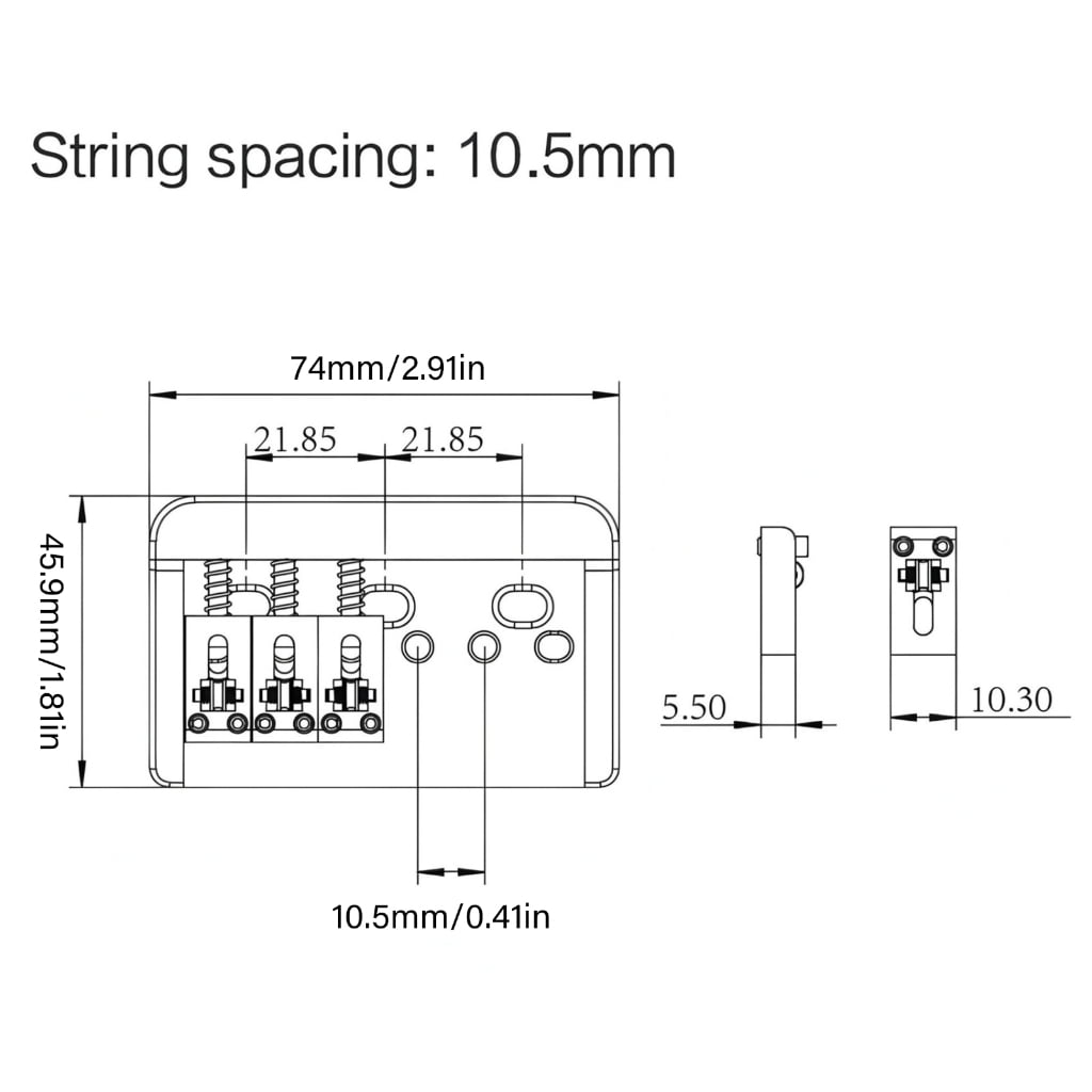 Metal Guitar Bridge Metal Texture for 6 String Electric Guitars Adjustable 10.5mm String Spacing Easy Installation