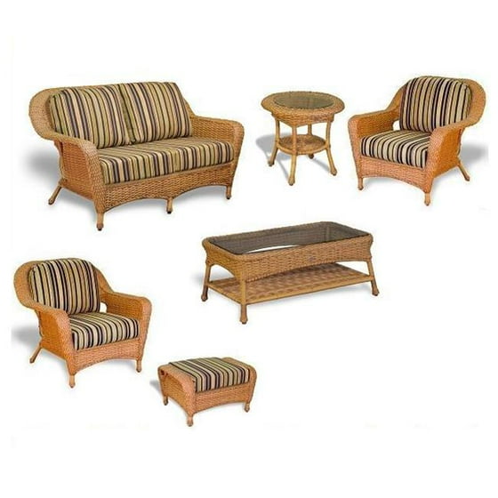 6 Pieces Mojave Resin Wicker Loveseat Patio Furniture Set Com