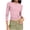 Pink#2, variant on Women's 3/4 Sleeve Crewneck Crop Top Grid Print Casual Slim Fit Stretch Spring Summer Fashion Tee