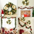 thumbnail image 6 of Festisoul 16'' Christmas Wreath for Front Door, Xmas Door Wreath with Balls, Artificial Poinsettia Flowers, Berries & Pine Cones for Fireplace Wall Window Christmas Decoration, Gold, 6 of 7