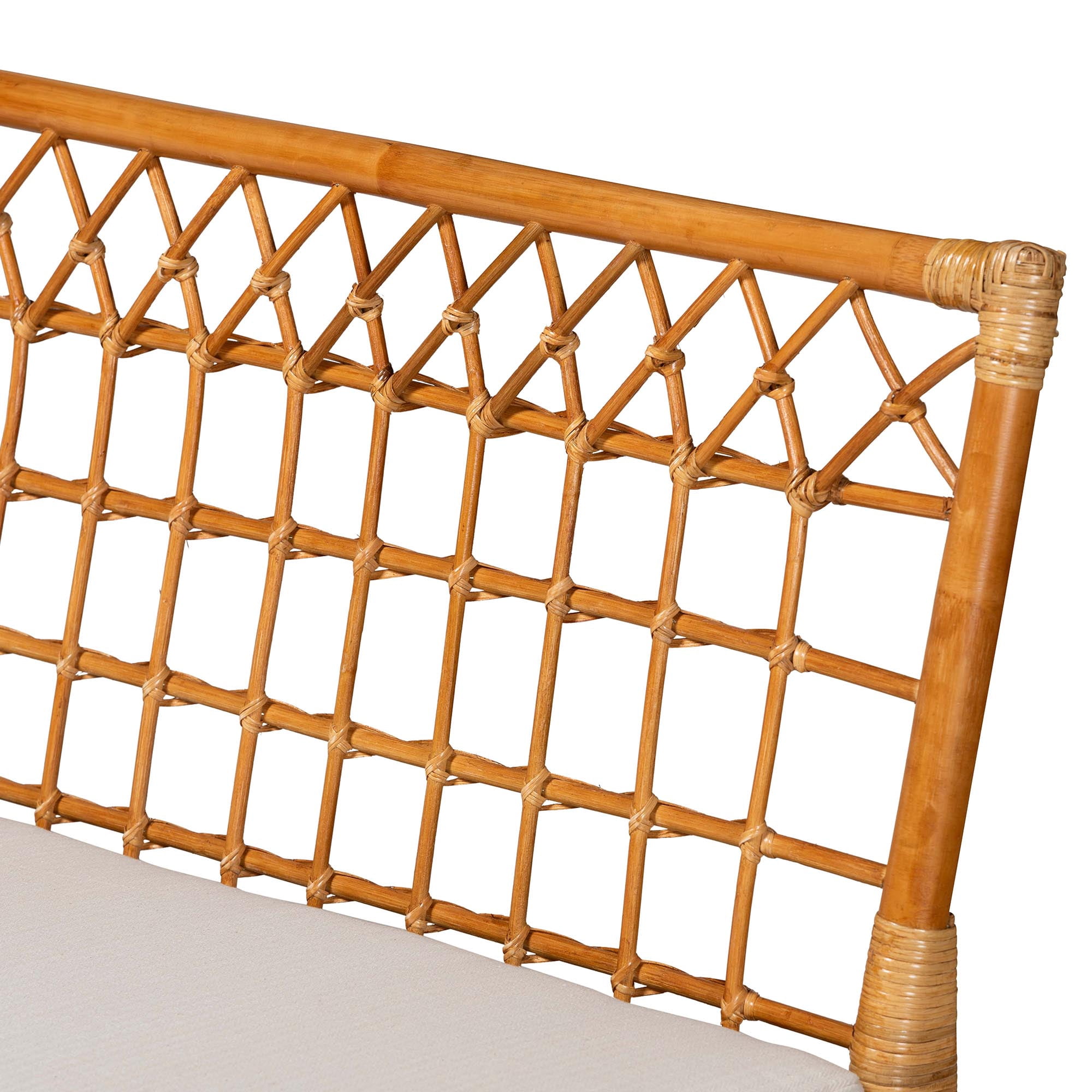 bali & pari Adora Rattan BOHO Dining Nook Set, 4-Piece, Light Honey