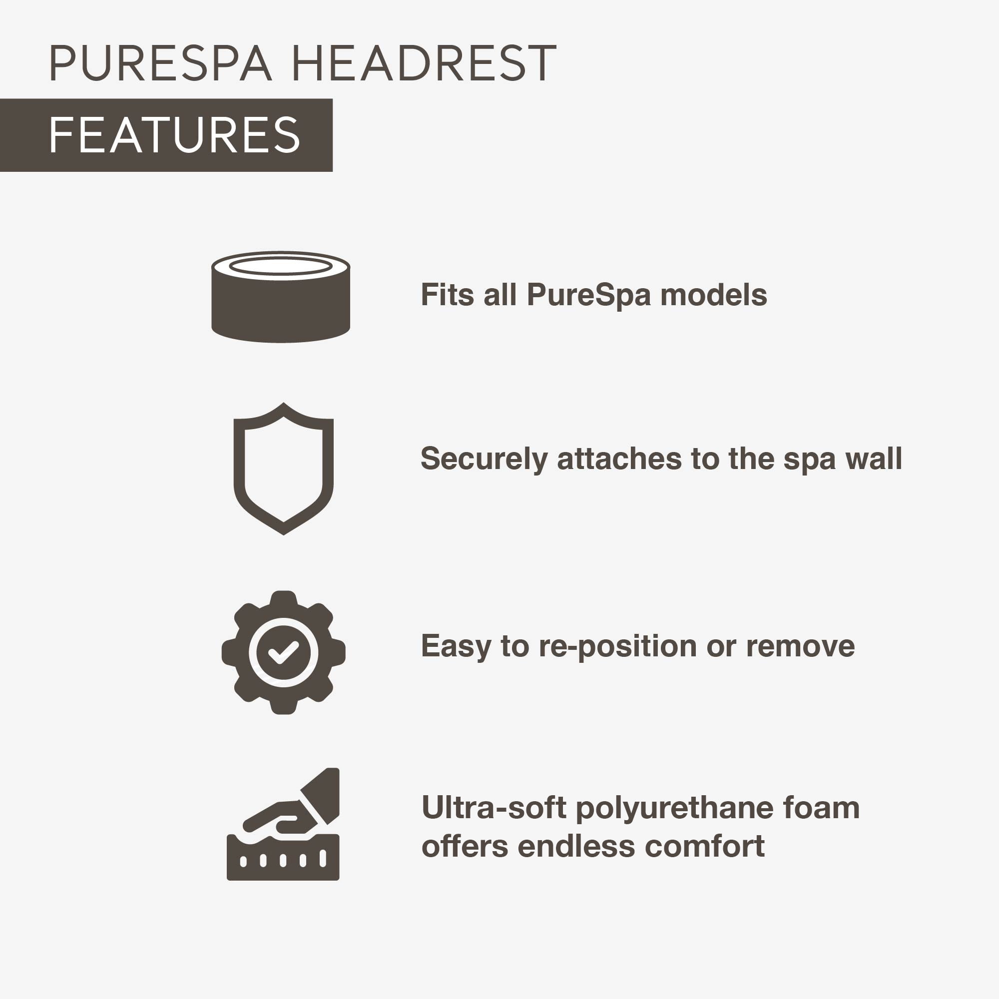 Intex 28505E PureSpa Cushioned Foam Headrest Hot Tub Spa Accessory, White