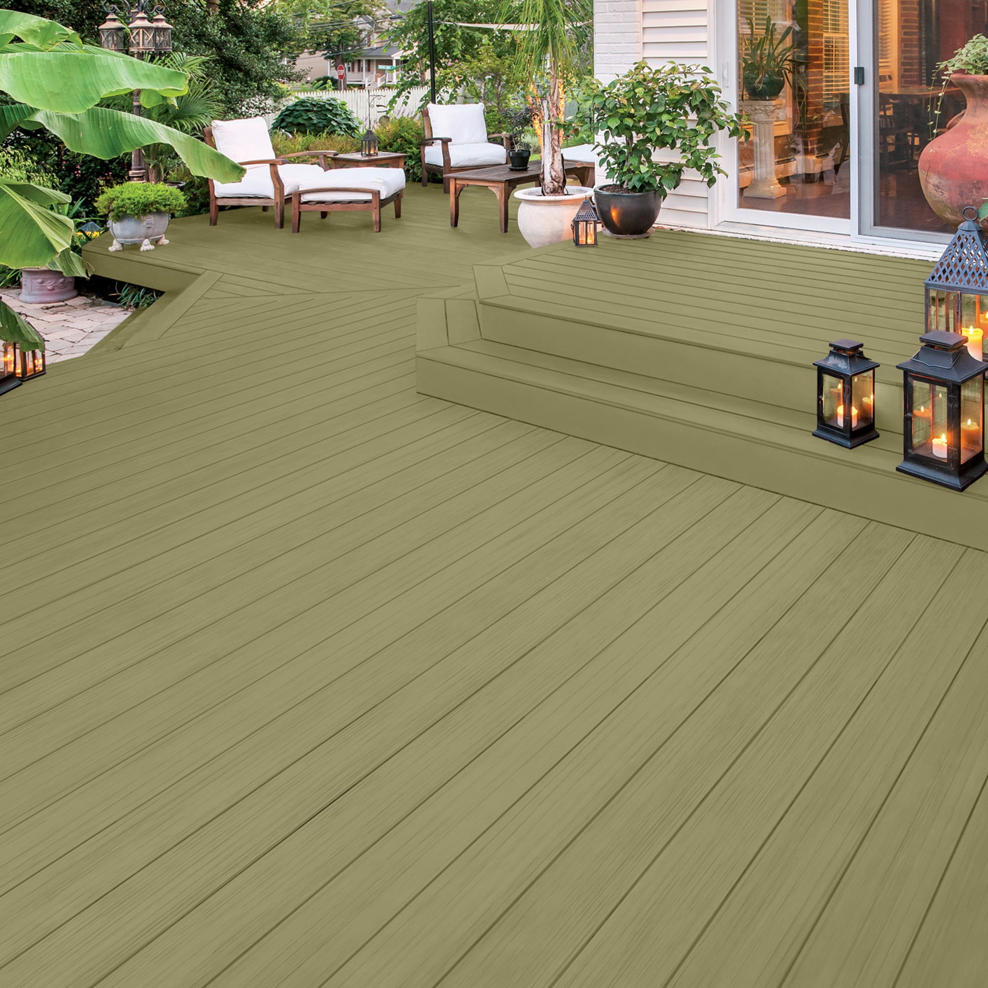 Olympic Elite 5 Gallons SC-1043 Gray Jade Solid Advanced Exterior Stain and Sealer in One