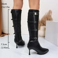 thumbnail image 4 of SKIYLEVZ Knee-High Boots for Women Slip-On Square Heel Solid Color High Boots Knee-High Shoes Faux Leather Knee High Boots Wide Calf Available Suitable Dress Match, 4 of 9