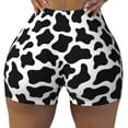 thumbnail image 2 of Picia Cow Print Black White Printed Workout Shorts for Women Seamless Scrunch Butt Lifting High Waisted Yoga Gym Booty Running Moisture-wicking Short Pants-Large, 2 of 9