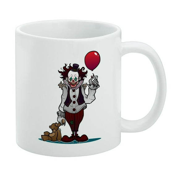 Creepy Clown with it's Balloon White Mug