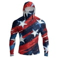 thumbnail image 2 of GrmtClth Sun Protection Shirts for Men Long Sleeve UPF 50+ 250th Anniversary Usa Patriotic Hoodie Fishing Hiking 4th July Sun Shirt Lightweight Rash Guard with Mask Blue L, 2 of 6
