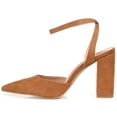 thumbnail image 3 of Journee Womens Tyyra Buckle High Block Heel Pointed Toe Pumps, Widths Available, 3 of 9