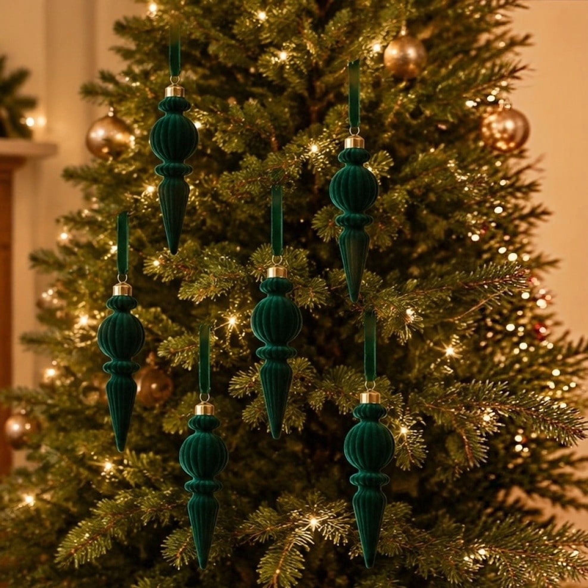 Christmas Decorations Flocked Ornaments Set Irregular Shaped Christmas Ball Hanging Decor for Tree Wreath Mantel Window Home Holiday Party