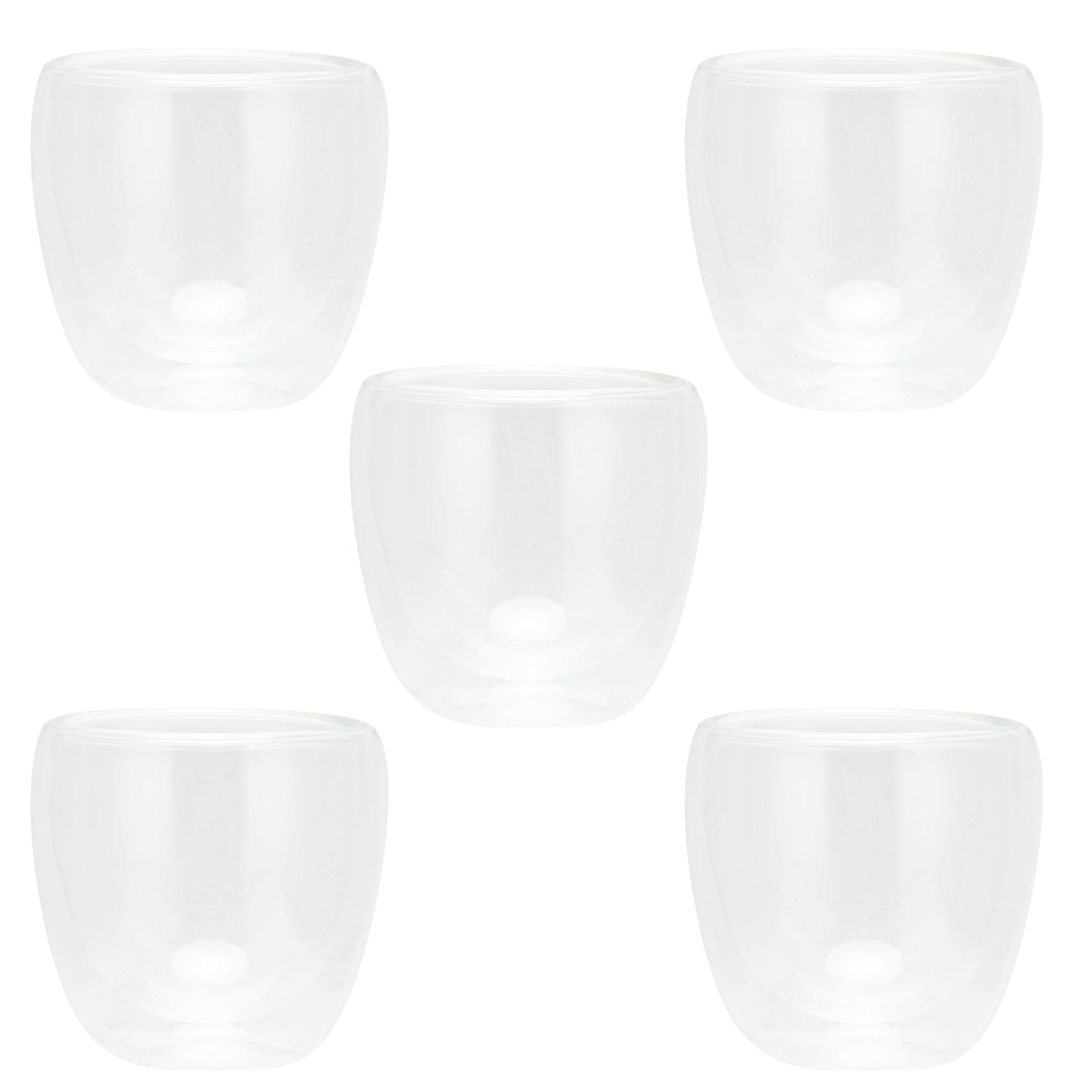 Suodoka 6-Piece 100ml / 3.4oz Double Wall Insulated Coffee Cups, Transparent Heat-Resistant Borosilicate Glass Mugs for Espresso, Tea, Milk, and Beverages