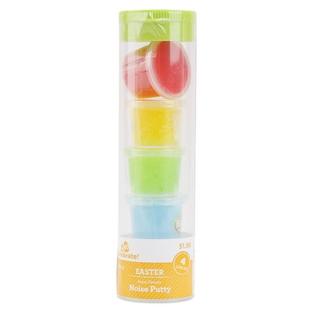 Way To Celebrate 4 Noise Putty,Easter'S Day, 4 Pack, Novelty Toys, Pp And Guar Gum Material, Multi Color