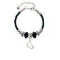 thumbnail image 2 of Delight Jewelry Silvertone Slanted Open Heart Middle Sister Celtic Knot Leather Bead Bracelet, 7"+2" Extender, 2 of 4