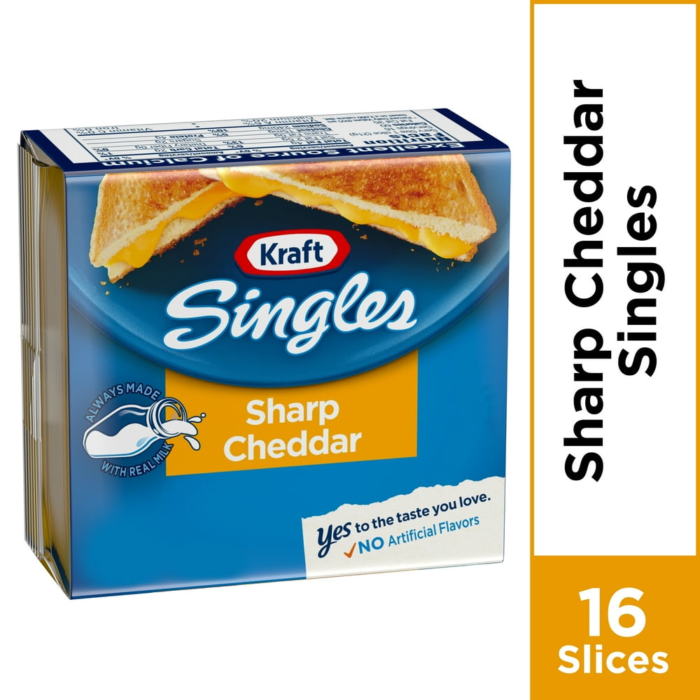 Kraft Singles Cheese Slices, Sharp Cheddar Cheese, 16 ct 12.0 oz
