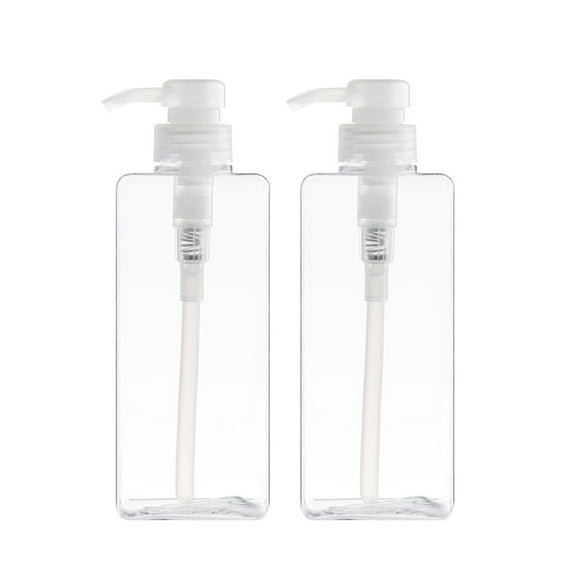 HONMEET 2Pcs Bottles with Pumps Transparent Refillable Liquid Containers