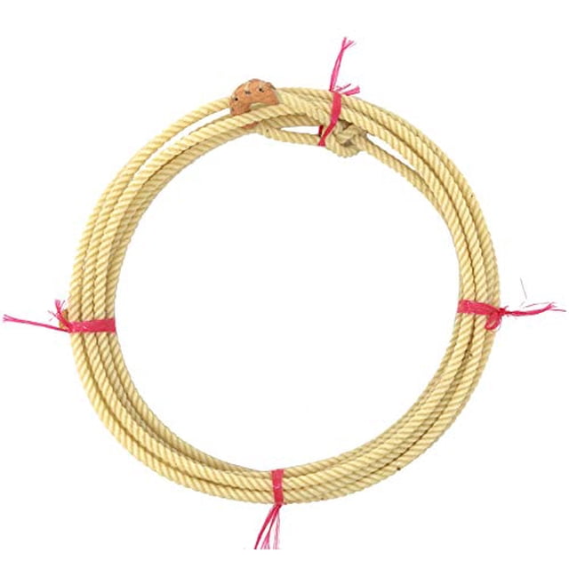 AJ Tack Wholesale Kid Rodeo Lasso Lariat Rope with Burner Medium Lay 20ft White Made in USA