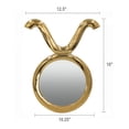 thumbnail image 4 of 12.5" x 16" Modern Gold Round Mirror with Aluminum Frame, Wall Decor for Entryway Living Room Hallway, 4 of 7