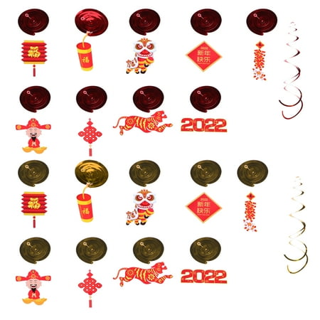

Frcolor 30PCS Spring Festival New Year Decor the Year of Tiger New Year Spiral Pendant