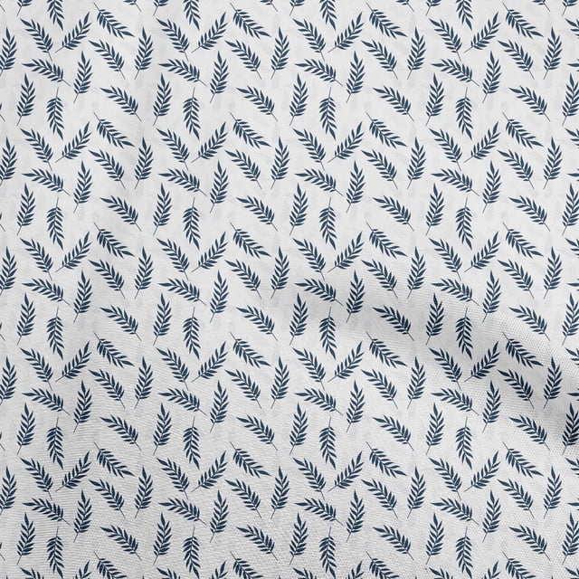 oneOone Georgette Viscose White Fabric Leaves Craft Projects Decor Fabric Printed By The Yard 42 Inch Wide
