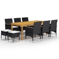 thumbnail image 1 of vidaXL 11 Piece Garden Dining Set Black, 1 of 5