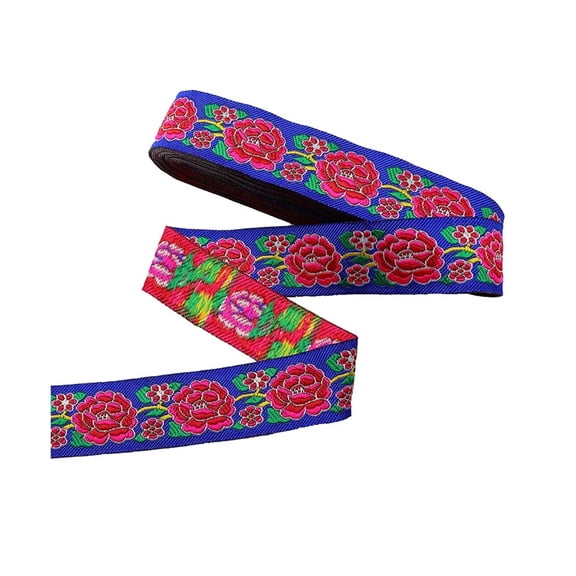 7 Meters 3.3cm Flowers Pattern Vintage Ethnic Embroidery Lace Ribbon Boho Lace Trim DIY Curtain Clothes Sewing Ribbon Fabric