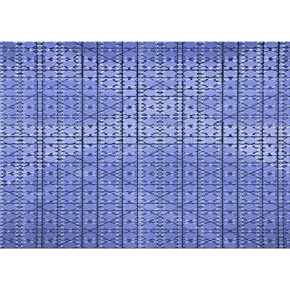 Ahgly Company Indoor Rectangle Patterned Denim Blue Area Rugs, 2' x 3'