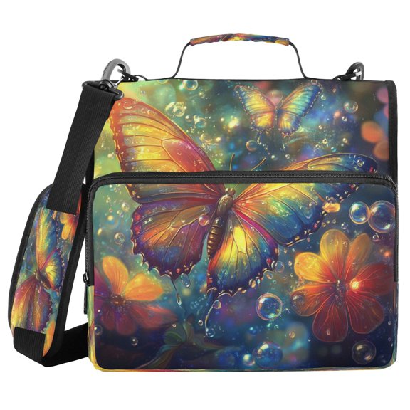 DIXRUYEE Zipper BinderTrapper of keeper Documents Organized Design Radiant Reflections Printed