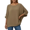 thumbnail image 2 of jowamay Womens Dolman Sleeve Tops Crew Neck Loose Fit Shirts Solid Color Summer Casual Blouse Clothes for Travel, 2 of 8
