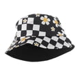 thumbnail image 3 of MasteelfCA Chapeau Seau à Damier pour Femmes Double Face Protection Solaire Mode Extérieur, 3 of 7