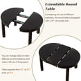 thumbnail image 6 of Atumon Round Dining Room Set for 4, Dining Set Furniture with Extendable Table and 4 Chairs, Wood Dining Table Set for 4, 5 Piece Farmhouse Dining Table Set for Kitchen Dining Room, Espresso, 6 of 10