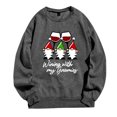 thumbnail image 1 of Wyzesi Chandails en Molleton Demi-Zip pour Femmes Creamy2024 Style Street Hop Col Rond Manches Longues Imprimé Chandail à Capuchon, 1 of 2