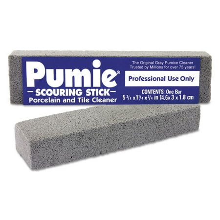 Pumie-1PK Scouring Stick, 6.75 X 1.25, Gray, Dozen