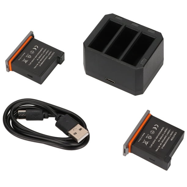 Reemplazo De Acción 2 Baterías Y LED Cargador USB De 3 Canales DC 5V 2-4A Accesorios De Cámara Para Cámara Osmo Action 1