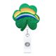 thumbnail image 4 of Botón de fácil extracción de fieltro de hierba para Festival de la suerte, insignia telescópica de hierba de cuatro hojas, desplazamiento fácil de tirar, regalo de vacaciones, verde, irlandés, 4 Uds., 4 of 5