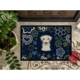 thumbnail image 3 of Carolines Treasures BB5073MAT 18 x 27 in. Blue Flowers Yellow Labrador Indoor or Outdoor Mat, 3 of 4