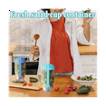 thumbnail image 2 of 3Pcs Salad Meal Shaker Cup,33.8 Oz Fresh Salad Cup with Fork and Salad Dressing Holder, Fresh Salad To Go Container, 2 of 7