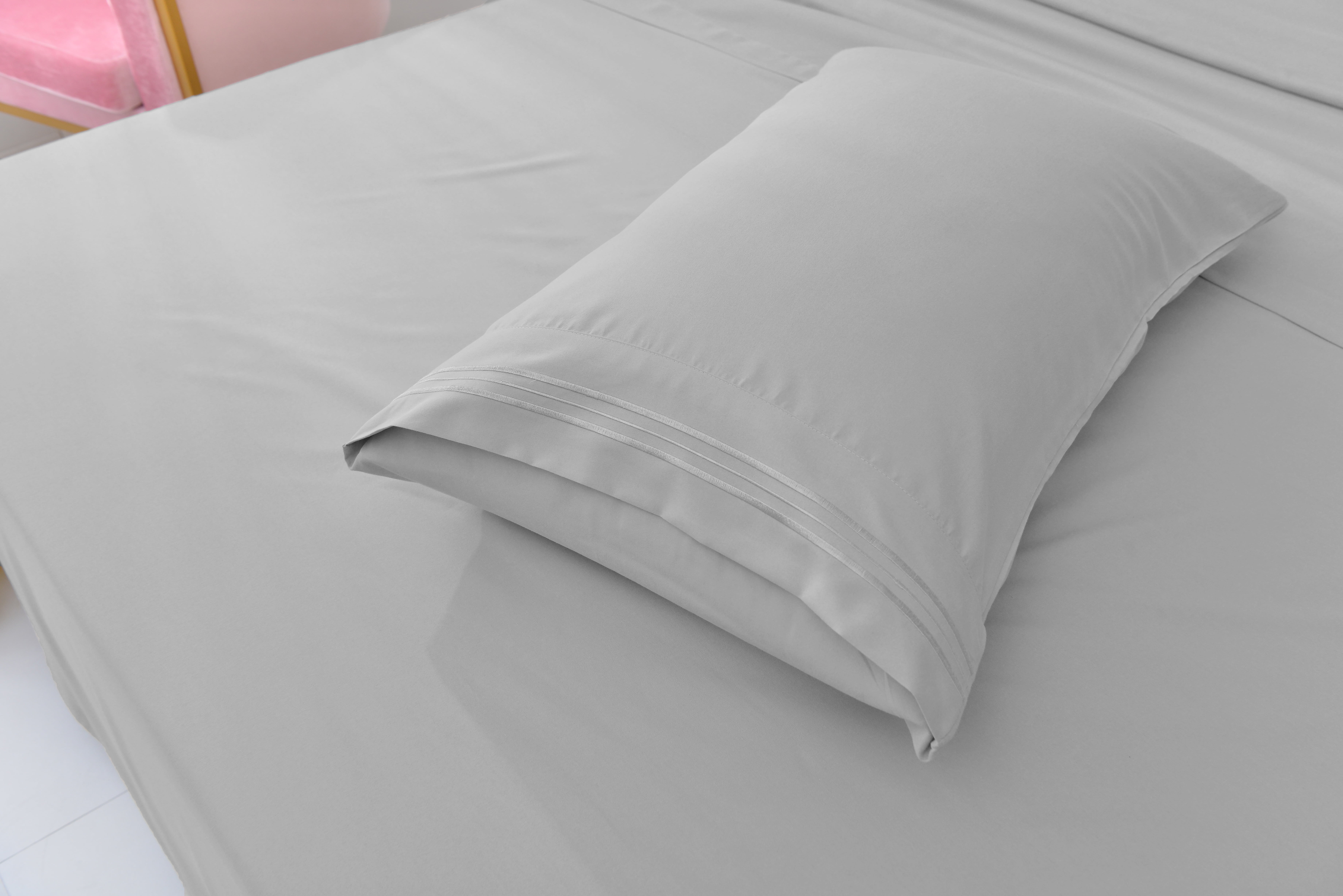6 Piece Rayon Made From Bamboo Sheet Set by OKAO, Calking Silver Sheets-Silky Soft- Wrinkle Free - Deep Pockets-Softer and Stronger Than Cotton - 1 Fitted Sheet, 1 Flat, 4 Pillowcases Cal King, Silver