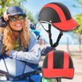 thumbnail image 4 of Gorra de béisbol universal ligera para motocicleta, casco de media cara, gorro de seguridad para ciclismo (rojo A0322, tamaño libre), 4 of 8