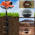 thumbnail image 4 of Jacgood 85CC Auger Post Hole Digger, 3KW Post Hole Auger Gas Powered with 3 Auger Drill Bits(4" & 6" & 8") + 2 Extension Rods (12" & 20")for Farm Garden Plant, 4 of 6