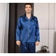 thumbnail image 5 of Pijamas Manga Larga Casual Solapa Satén Para Hombre Conjunto, 5 of 7