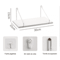thumbnail image 2 of Repisas Flotantes Fácil Instalación 30x15 Cm De Madera 3 Pzs Blanco, 2 of 5