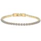 thumbnail image 1 of 18k Gold Plated Tennis Bracelet - 3mm Cubic Zirconia Stainless Steel Women's Bracelet Silver, 1 of 5