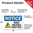 thumbnail image 2 of High Voltage Keep Out OSHA Notice Aluminum Sign 14 Inch x 10 Inch - 5 Pack, 2 of 8