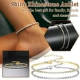 thumbnail image 2 of Diamond Cut Tennis Gold Silver Foot Chain Ankle Bracelet Beach Boho Anklet S1S7, 2 of 9