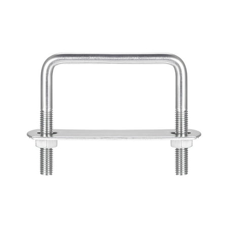 

Square U-Bolts 5 Sets 72mm Inner Width 70mm Length M8 304 Stainless Steel U Clamp Bolt