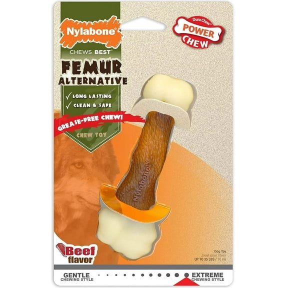 Nylabone Power Chew Femur Alternative Beef Flavor Wolf [New Dog Supplies, Dog Chew Toys, Nylabone, Dog Supplies] 1 count