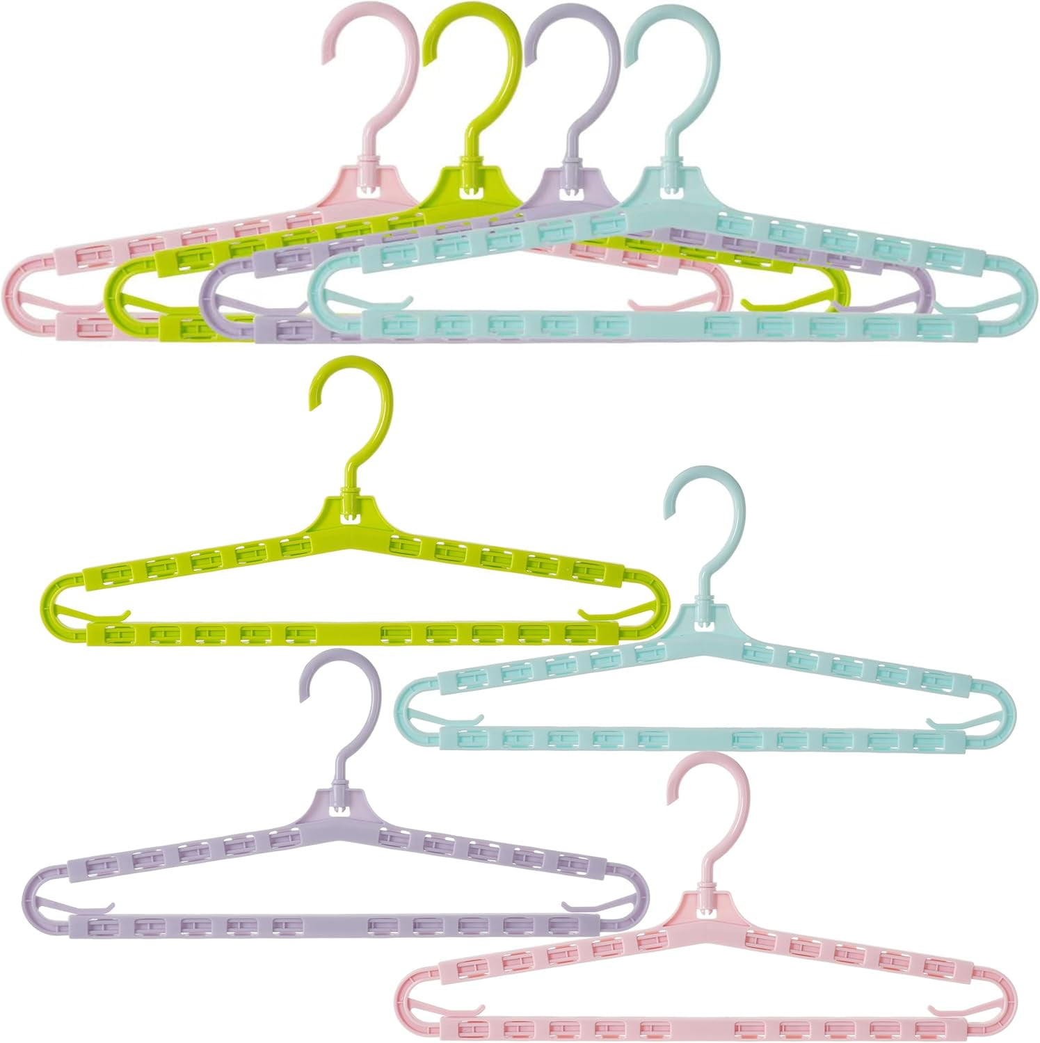 ABCISI Extra Wide Hangers,Extra Large Sturdy Hangers,Big Drying Clothes Hangers,Enlarge Adjustable Shoulder 16.4"-27.2" for Wide Polos Tops Cardigans Quilt Bath Towel and Tall Shirts(4Pack pink&blue)