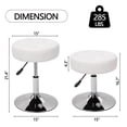 thumbnail image 3 of Duhome Modern Vanity Stool PU Leather Swivel Vanity Chair, Adjustable Height with Chrome Base White, 3 of 10